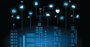 A futuristic digital illustration of a smart city skyline with glowing blue buildings and interconnected icons representing various technologies. Symbols include Wi-Fi, CCTV, cloud storage, security lock, PoE (Power over Ethernet), healthcare, email, networking, and automation. Lines connect each icon to specific buildings, representing a fully integrated and connected urban infrastructure. A futuristic digital illustration of a smart city skyline with glowing blue buildings and interconnected icons representing various technologies. Symbols include Wi-Fi, CCTV, cloud storage, security lock, PoE (Power over Ethernet), healthcare, email, networking, and automation. Lines connect each icon to specific buildings, representing a fully integrated and connected urban infrastructure.