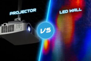 LED walls vs projectors auditorium display solutions AV setup for auditoriums LED wall benefits projector advantages best display for auditoriums