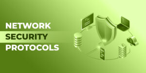 Visual representation of network security protocols for Indian institutions and smart workplaces, including cloud security and encrypted data protection.